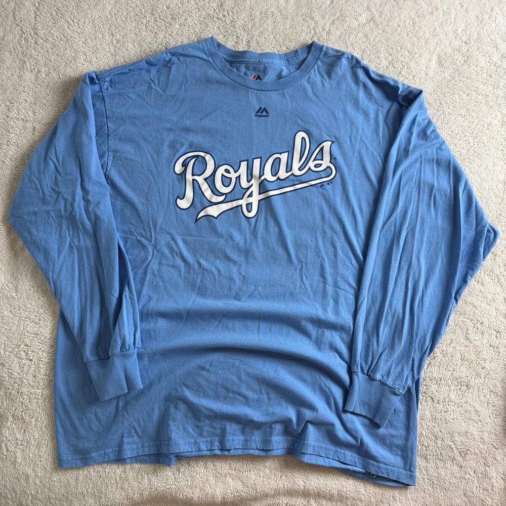 Majestic Kansas City Royals Light Blue Shirt Mens 2XL